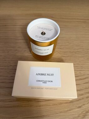 Dior Ambre Nuit Soap Bar - Cream and Navy Text